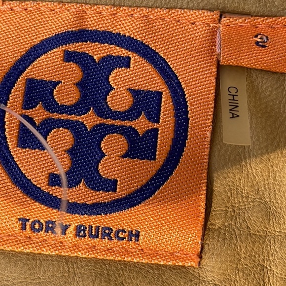 TORY BURCH Peplum Camel Leather Jacket Size 2 - Picture 10 of 14